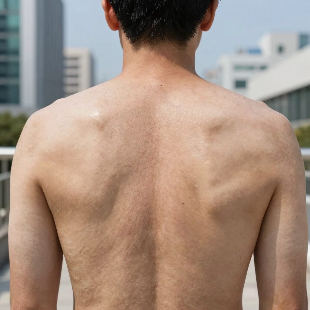성인 땀띠 치료 과정 사진 연고와 보습제 사용 후 회복된 피부