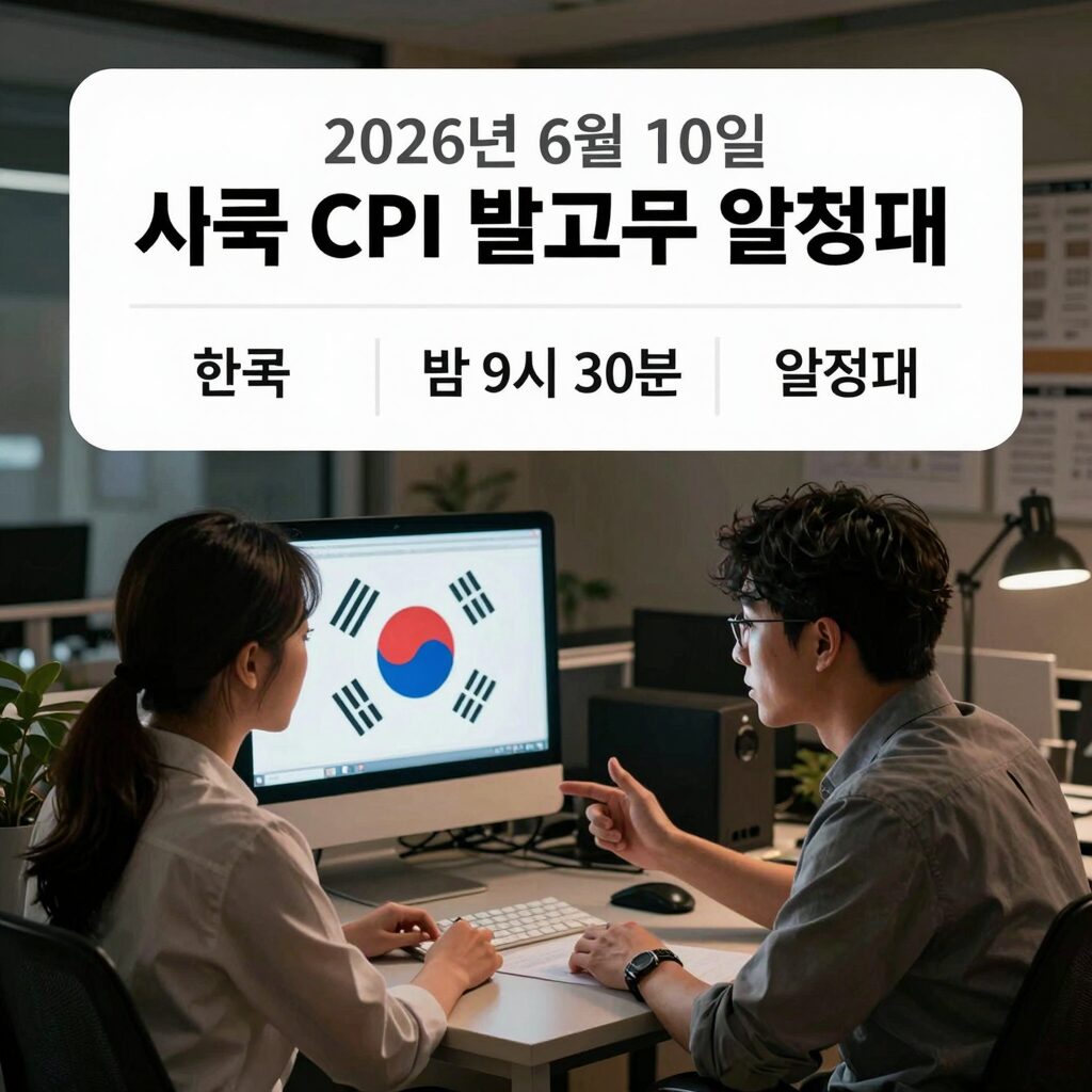 2026년 6월 10일 미국 CPI 발표 시간 한국 밤 9시 30분 일정표