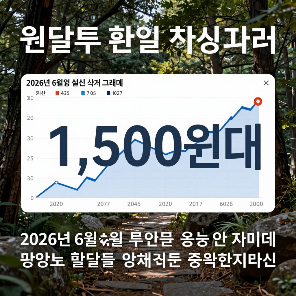 원달러 환율 실시간 차트 그래프 2026년 6월 현재 1,500원대 흐름을 보여주는 인베스팅닷컴 차트 캡처