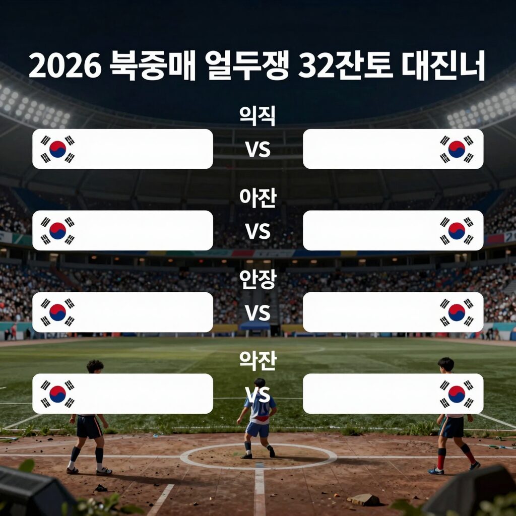 2026 북중미 월드컵 32강 토너먼트 대진표 예시