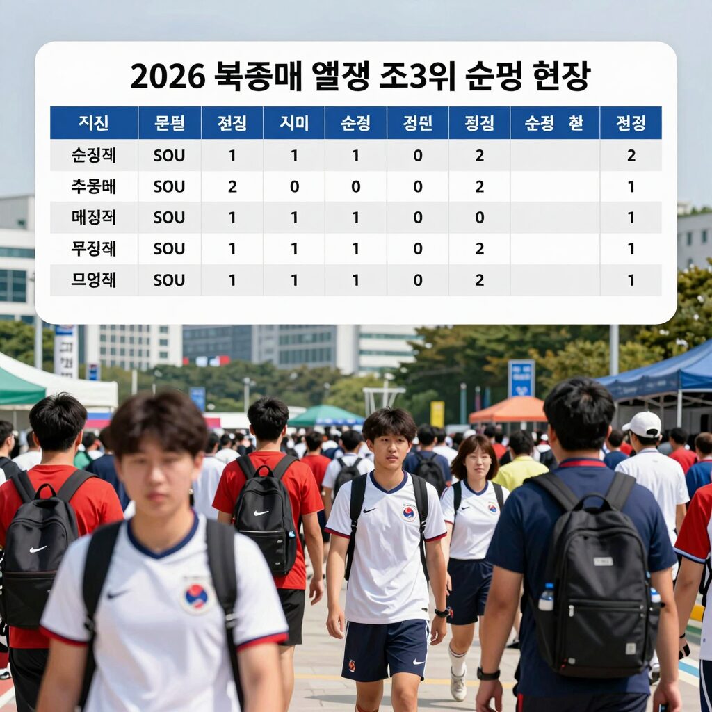 2026 북중미 월드컵 조3위 순위 현황 표