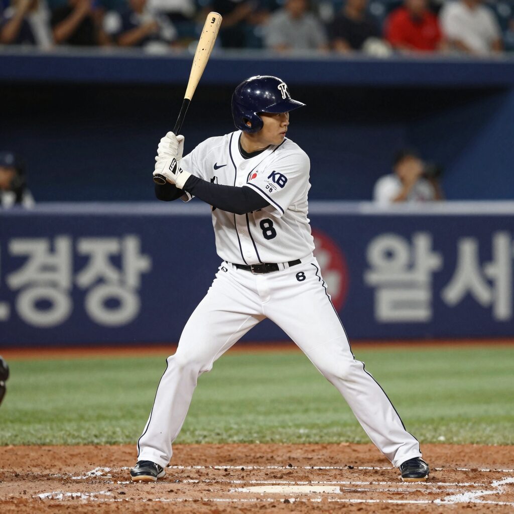 2026 KBO 올스타전 팬투표 1위를 차지한 두산 베어스 양의지 선수가 타격 준비를 하는 모습