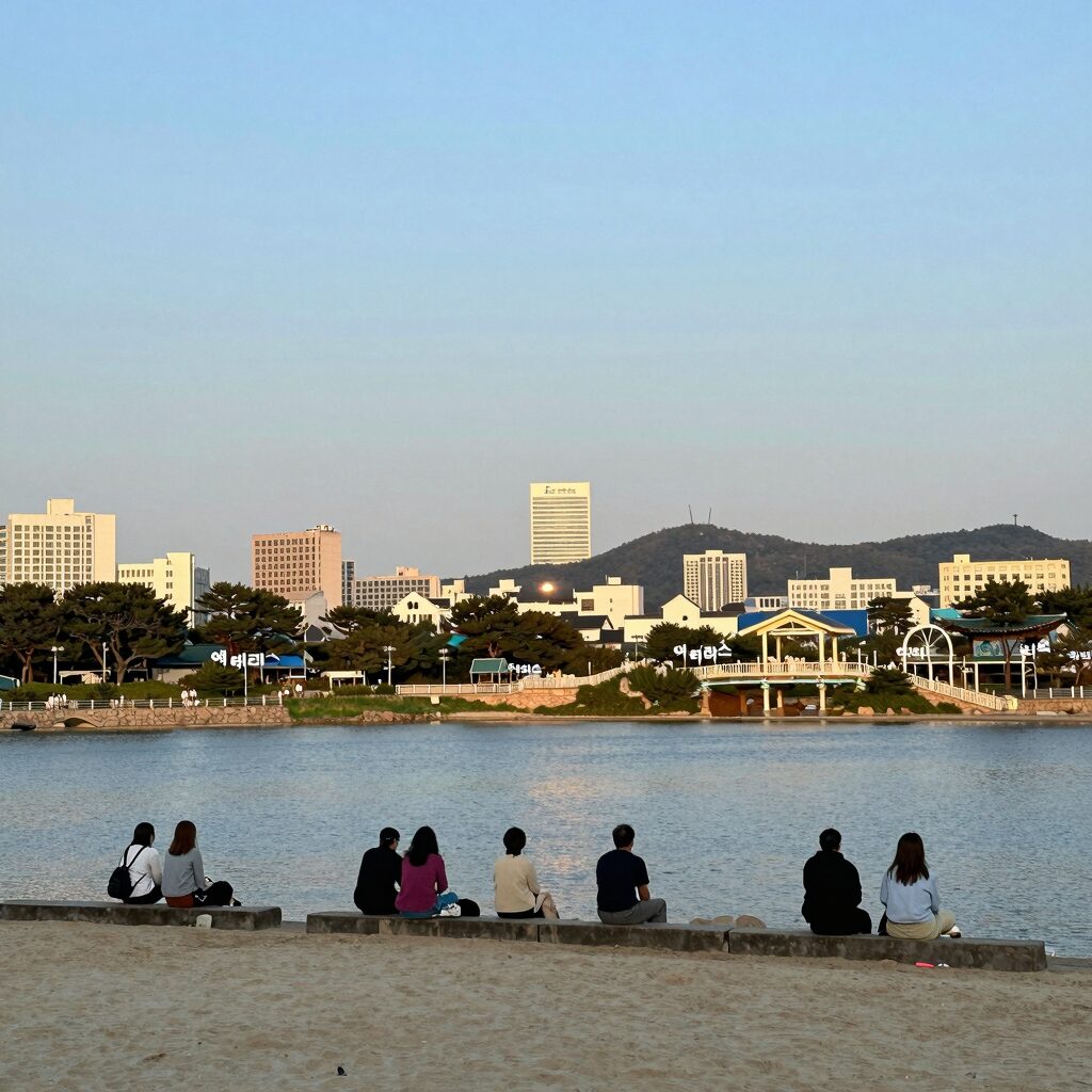 여수 라테라스 워터파크 야경 전경