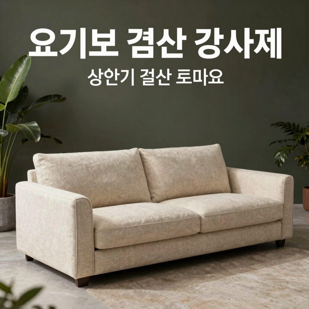 요기보 상반기 결산 감사제 프로모션 이미지 빈백 소파와 드롭 제품