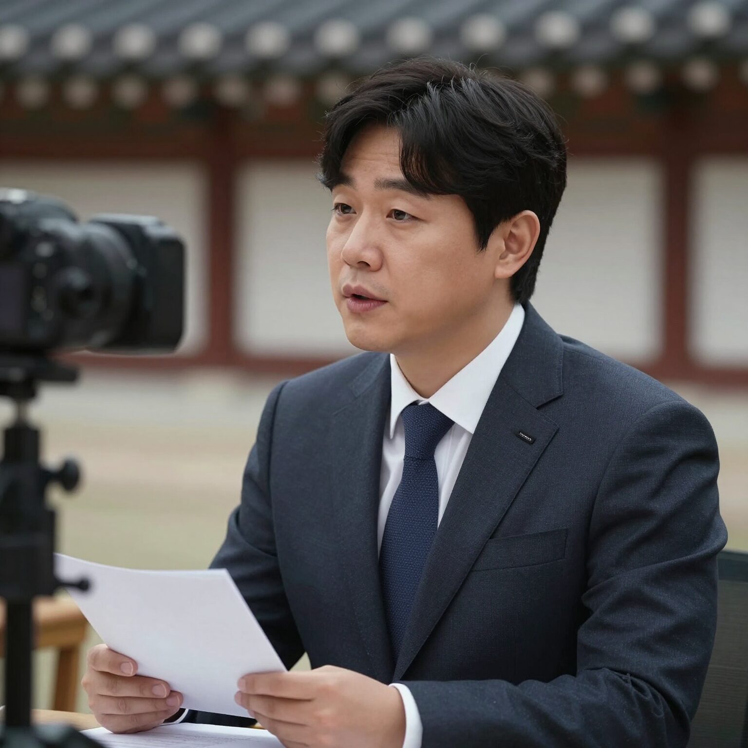 윤재수 선거정책실장이 선거 전략을 설명하는 모습