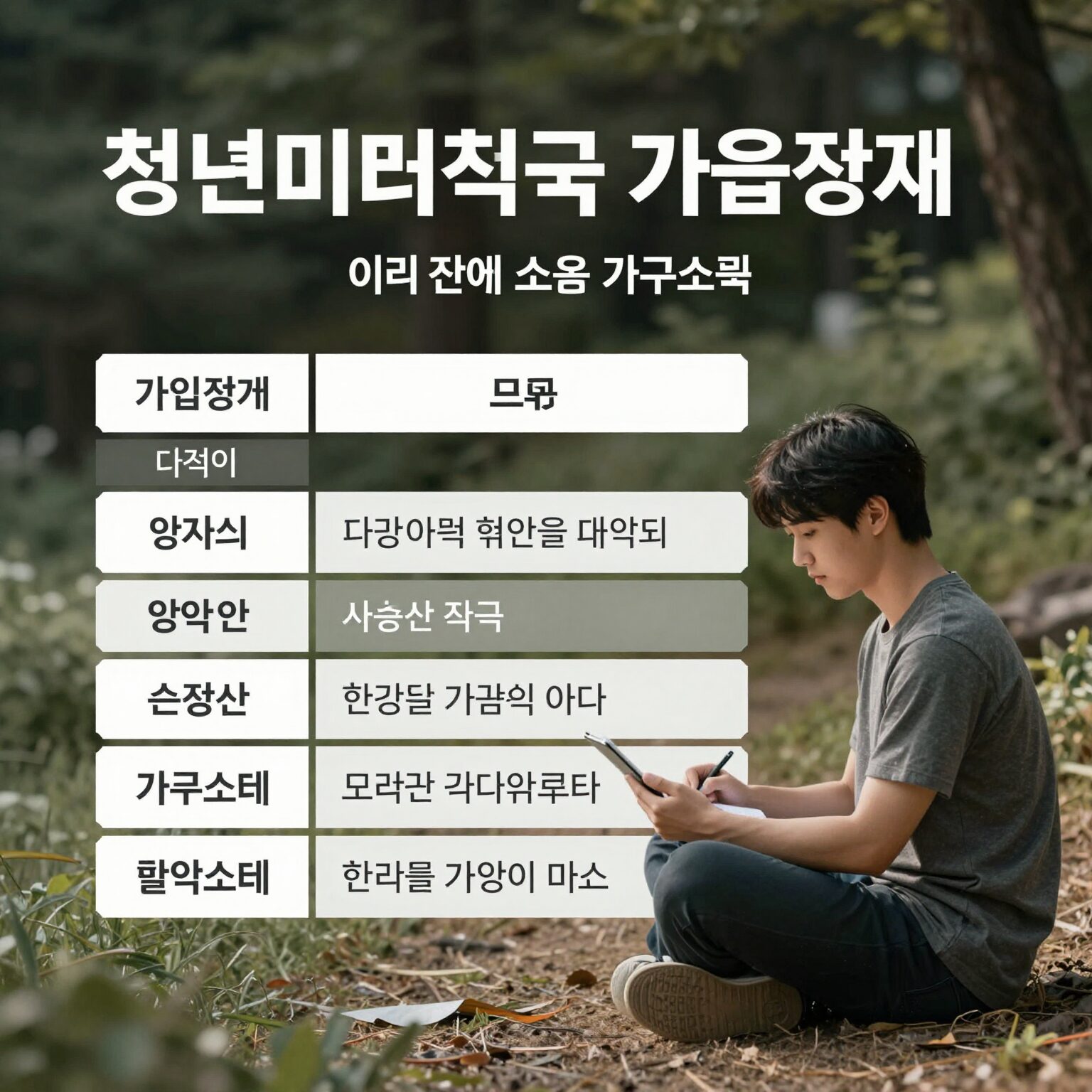 청년미래적금 가입조건 나이 소득 가구소득을 표로 정리한 이미지