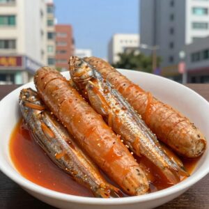 고구마 줄기와 고등어가 조려진 고등어조림 완성 사진