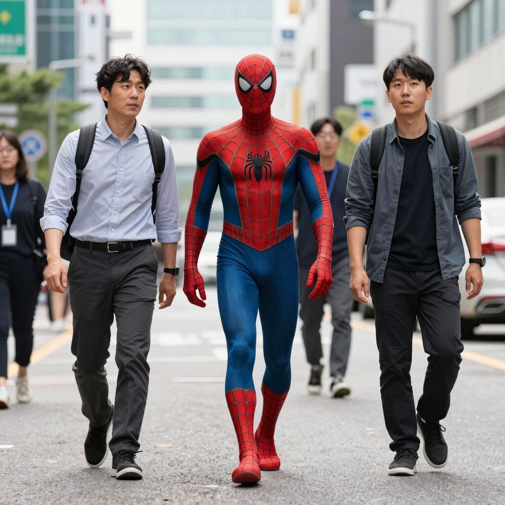 스파이더맨 브랜드 뉴 데이에서 피터 파커가 새로운 일상을 시작하는 장면