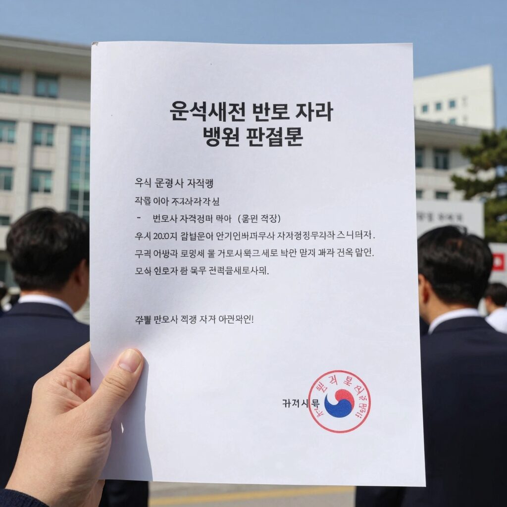 윤석열 전 대통령 변호사 자격 취소 법원 판결문과 변호사 자격증 이미지