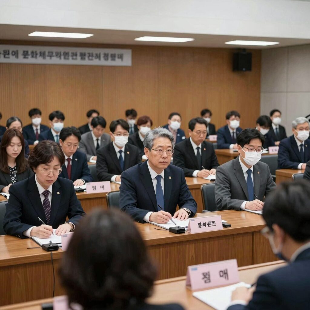 국회 문화체육관광위원회 대한축구협회 청문회 생중계 현장 증인 출석 및 불출석 논란 분위기