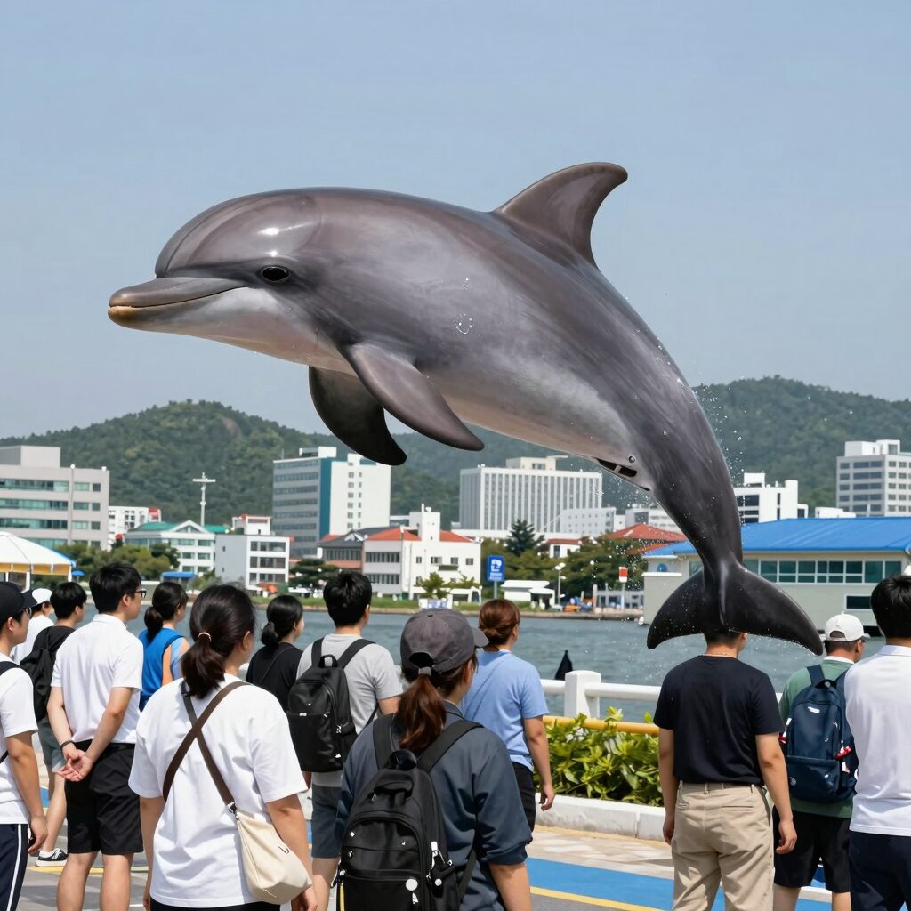돌핀 태풍 위성 사진과 예상 경로를 보여주는 이미지