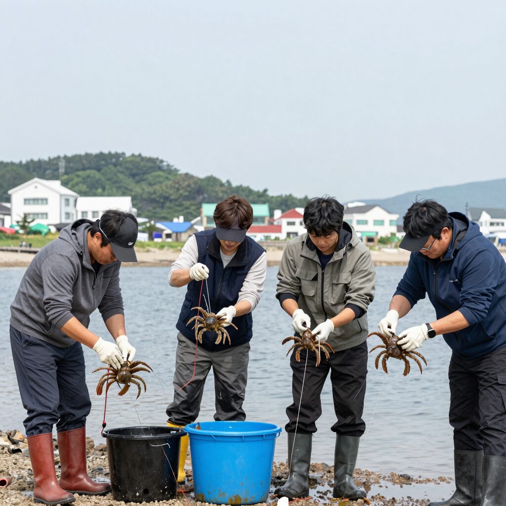 1박2일 시즌4 멤버들이 남해에서 갑오징어 조업을 하는 모습