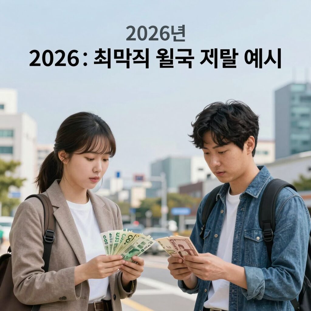2026년 최저임금 월급 계산 예시 이미지