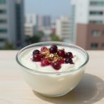 아로니아 떫은맛 잡고 맛있게 먹기 그릭요거트에 아로니아 분말과 견과류를 토핑한 건강 아침 식사