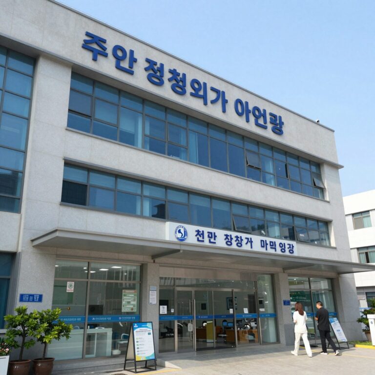 주안 정형외과 아인병원 외관과 내부 진료실 모습