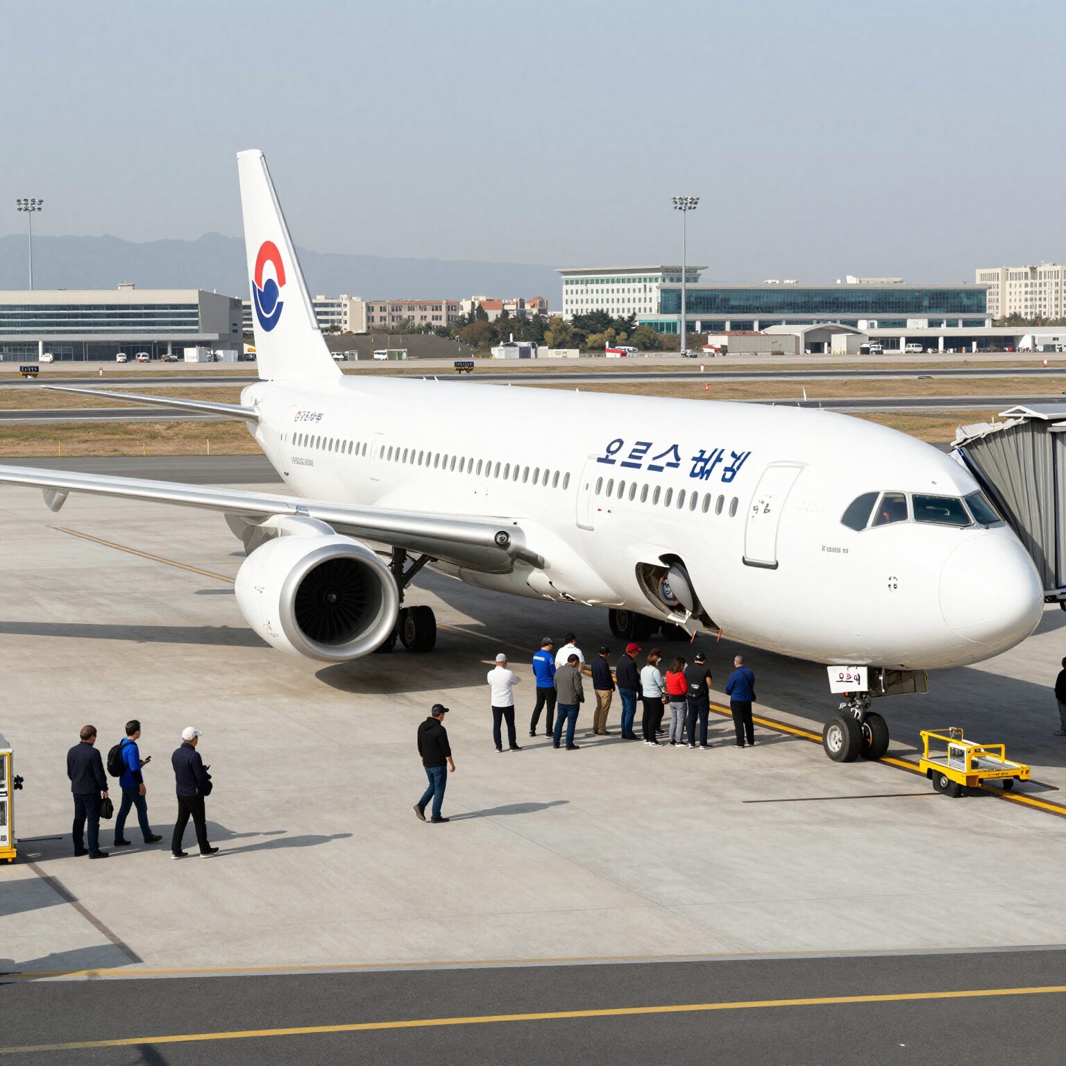 요르단 아카바 국제공항 대피 상황 항공기와 승객