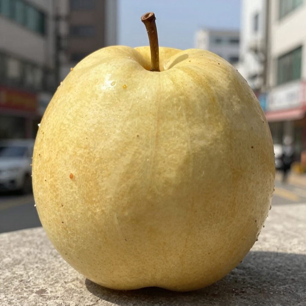 싱싱한 아오리사과 한 알