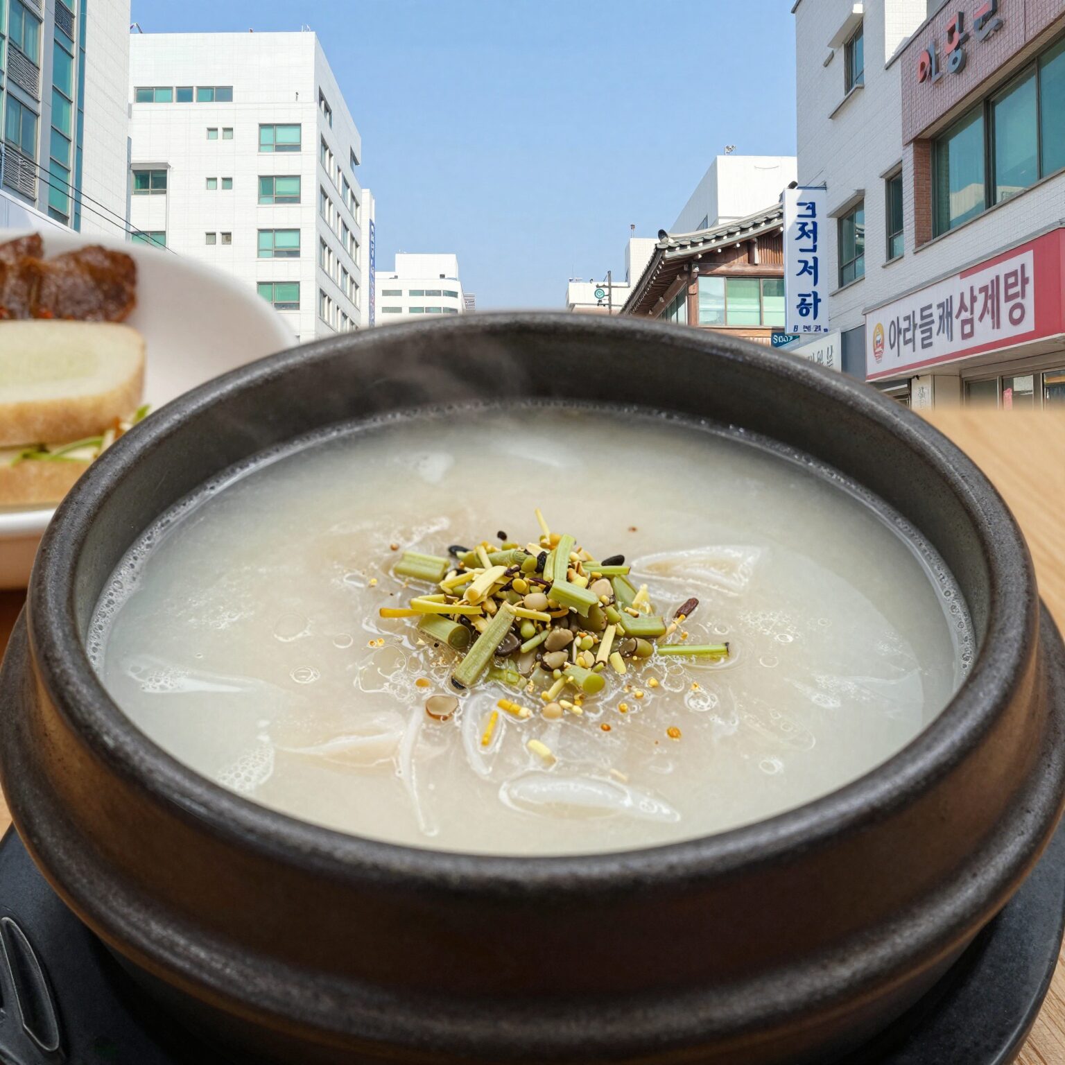 검단 삼계탕 맛집 아라들깨삼계탕의 들깨삼계탕이 담긴 뚝배기 사진