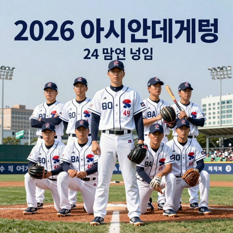 2026 아시안게임 야구대표팀 24명 최종 명단 포스터