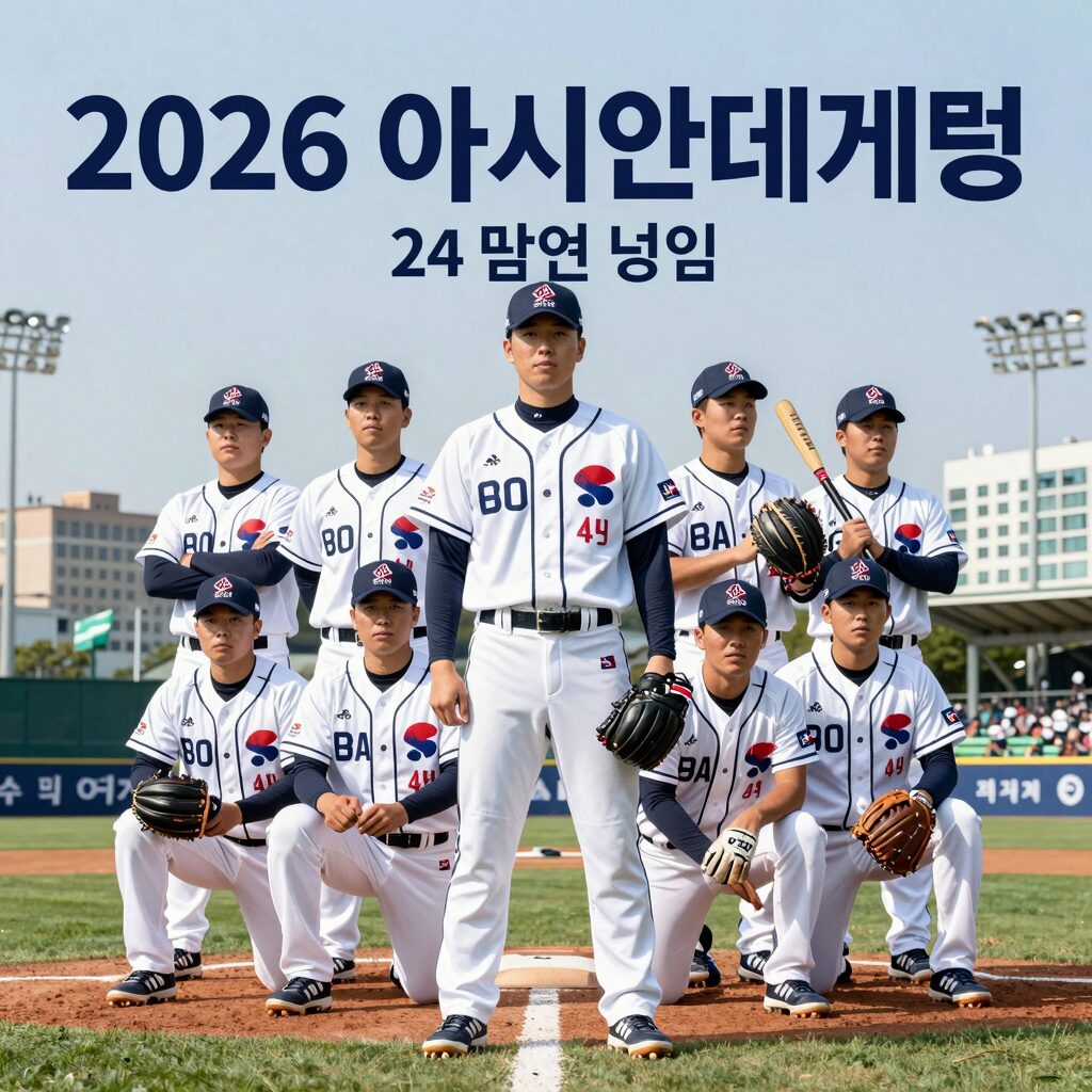 2026 아시안게임 야구대표팀 24명 최종 명단 포스터