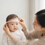 아기 수영모자 사이즈 선택 팁 아기 머리둘레 재는 방법 설명 이미지