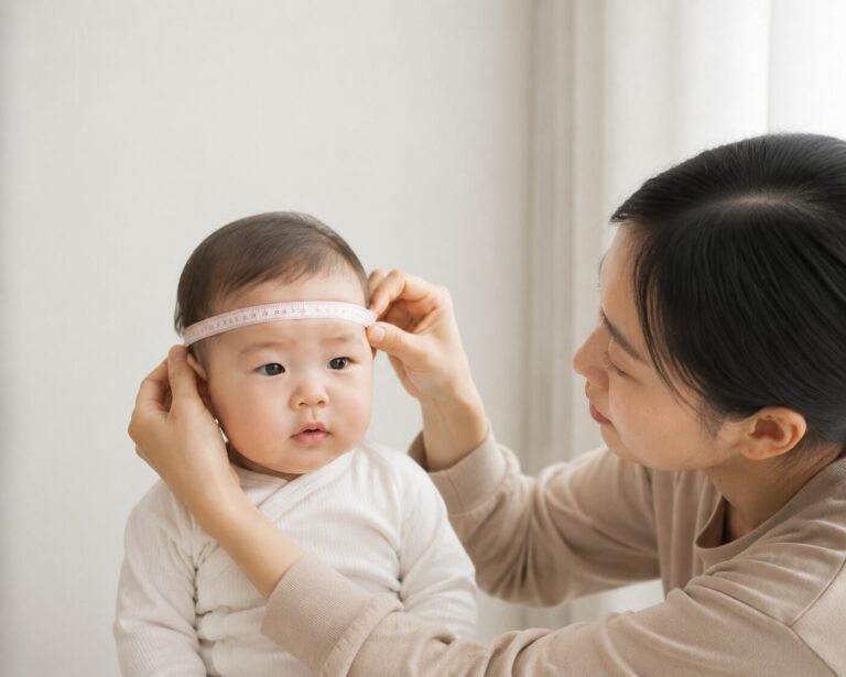 아기 머리둘레 재는 방법 설명 이미지