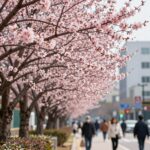 백일홍 나무 분홍색 꽃송이