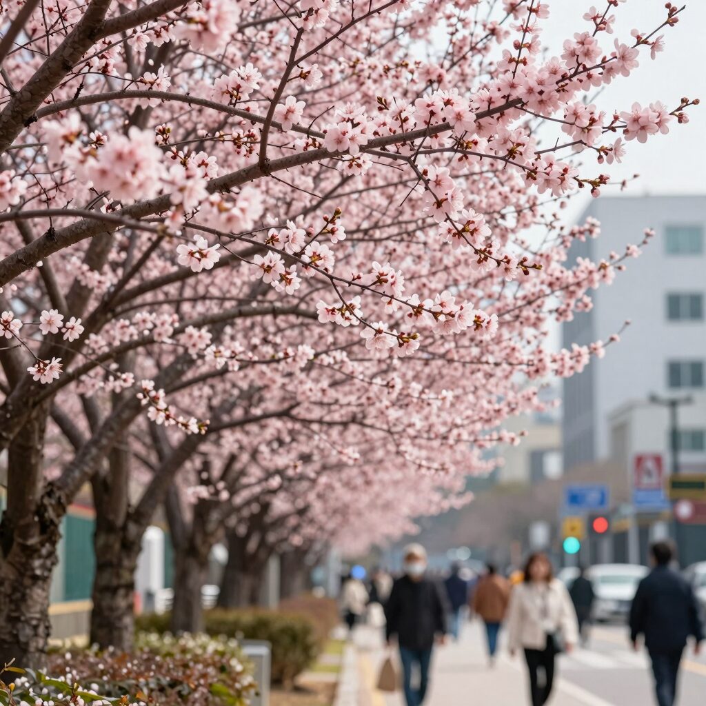 백일홍 나무 분홍색 꽃송이