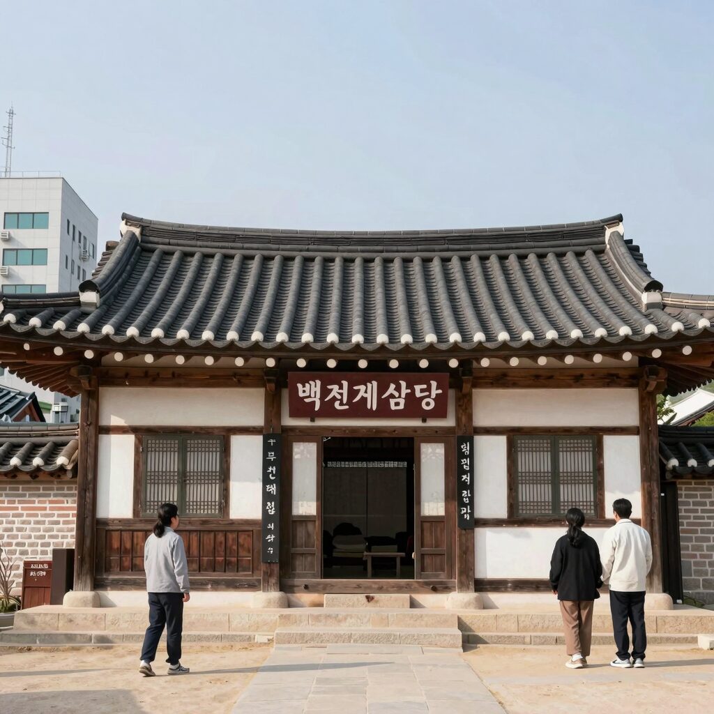 백제계삼탕 창원본점 외관과 간판 모습