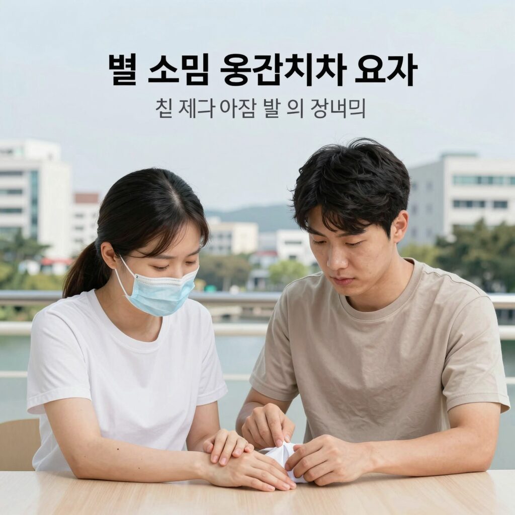 벌 쏘임 응급 처치 요약 정보. 침 제거, 냉찜질, 병원 방문 기준을 그림으로 표현