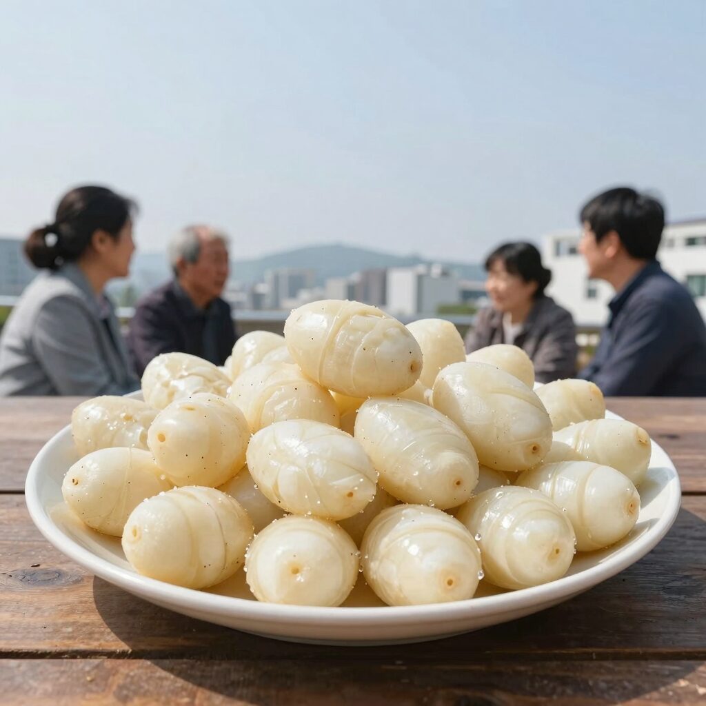 삶은 감자 요리법 포슬포슬하게 삶은 감자 접시 위에 올려진 모습