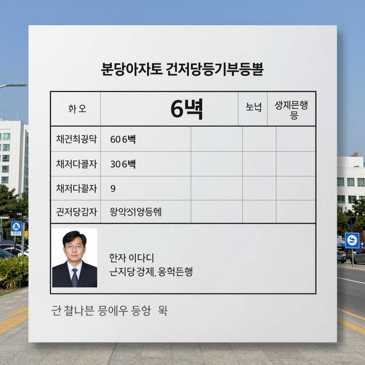 분당 아파트 근저당 등기부등본 예시 화면. 채권최고액 6억, 근저당권자 농협은행 등이 표시됨