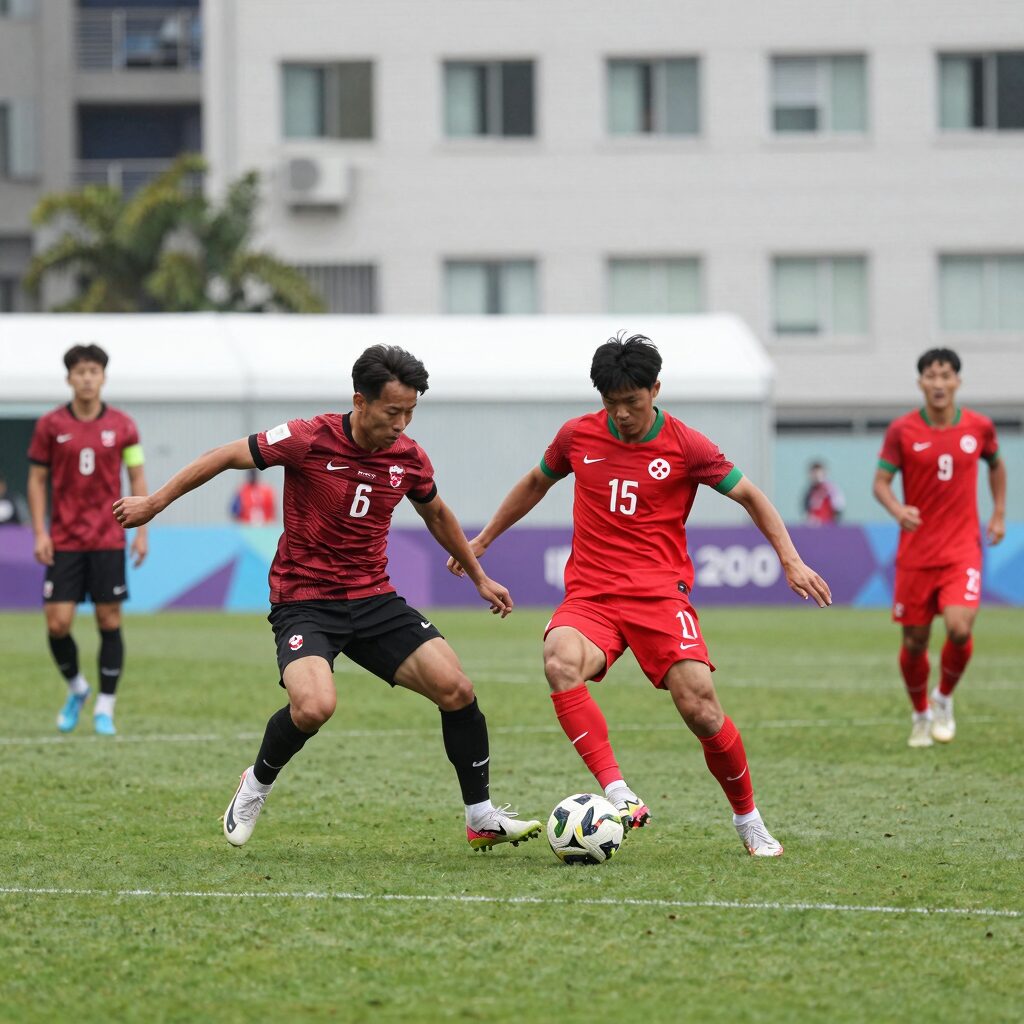 2026 월드컵 16강 캐나다 vs 모로코 경기 장면 중원에서 볼을 다투는 선수들