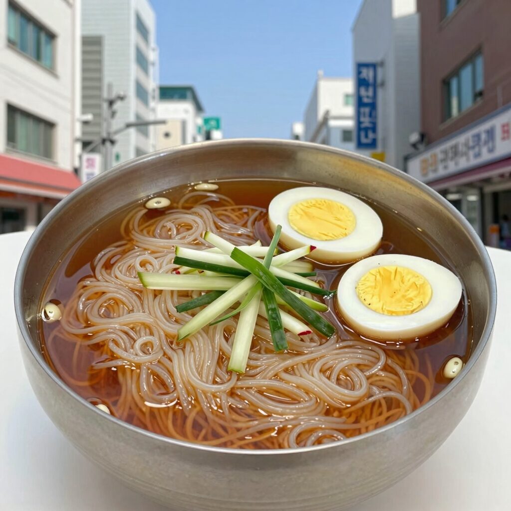 시원한 여름 냉라면 완성 접시