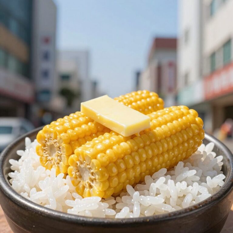 맛없는 옥수수를 활용한 버터구이와 옥수수밥 완성 사진