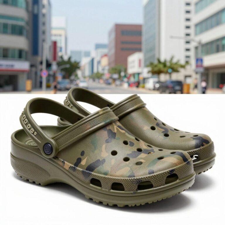 크록스 에코 클로그 밀리터리 카모 파라코드 커스텀 완성 모습