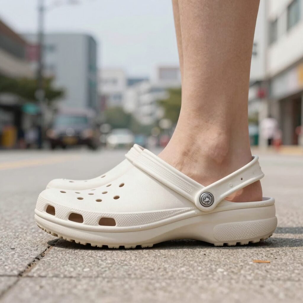 크록스 통굽 쪼리 겟어웨이 플랫폼 옆면과 바닥 디테일