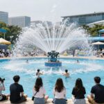 대구 7월 축제 물놀이와 치맥 완벽 즐기기 달성 워터스플래시 무대에서 물대포를 맞으며 즐기는 관객들의 모습