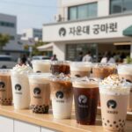 대전 자운대 군마트 쇼핑타운 이용과 할인 품목 대전 자운대 군마트 커피코너 다양한 스틱커피 음료 진열모습