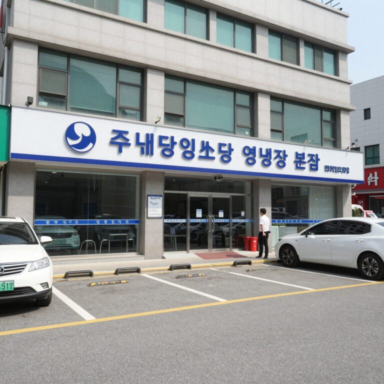 원주 대왕염소탕 영양탕 본점 외관과 주차장 모습