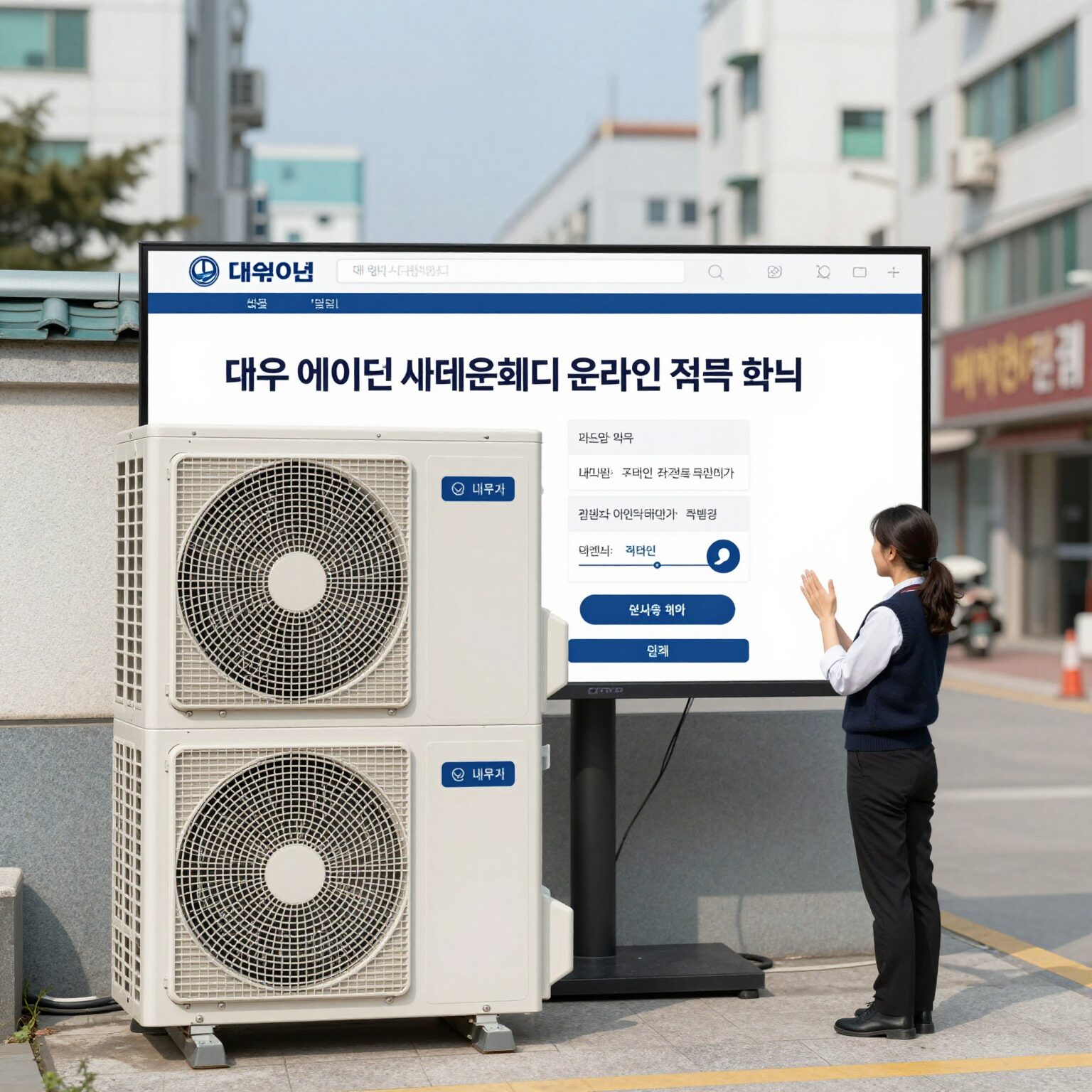 대우 에어컨 서비스센터 온라인 접수 화면