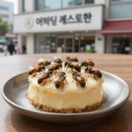 개미 디저트 에빗 미슐랭 논란 미슐랭 2스타 에빗 레스토랑의 개미 디저트, 식혜 샤베트 위에 동결건조 개미가 올려진 모습