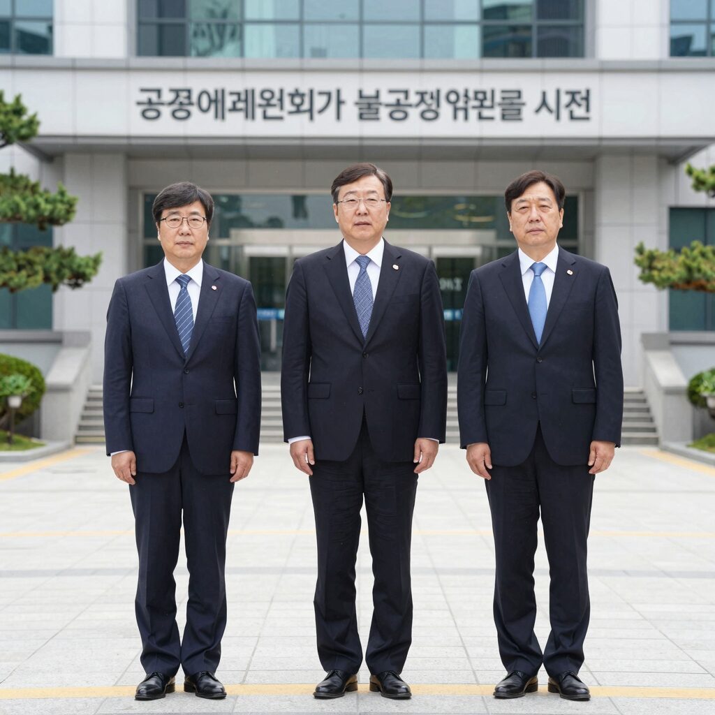 공정거래위원회가 불공정 약관을 시정하는 공식 발표 이미지