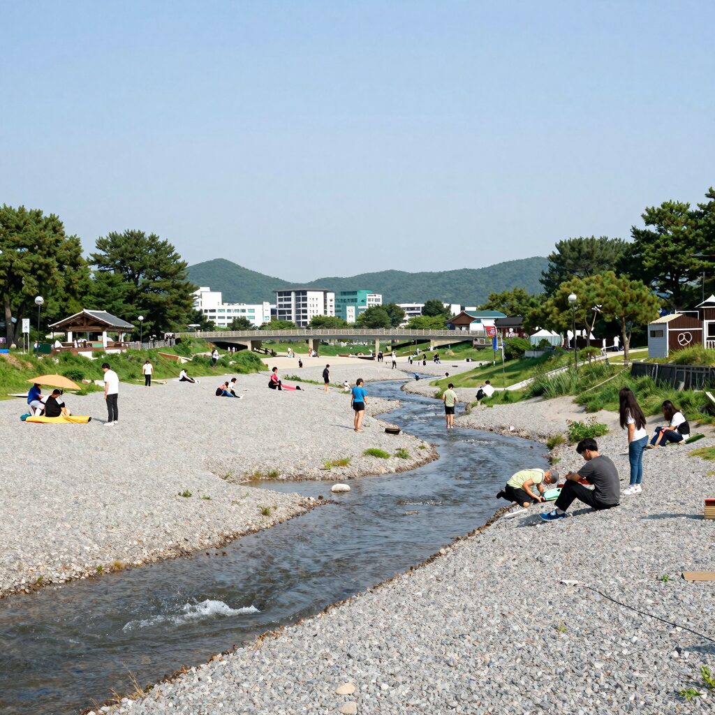 해남 구수골 계곡 물놀이장 전경