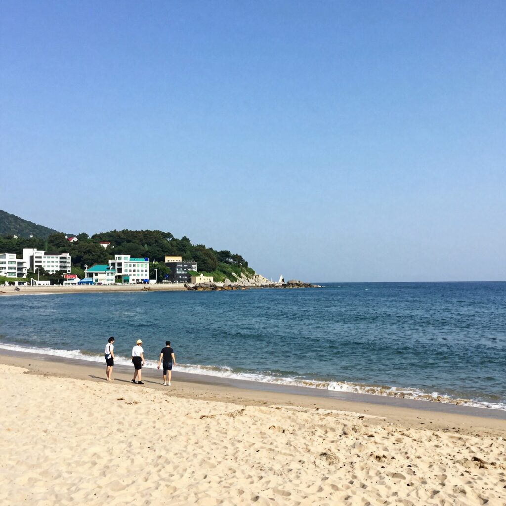 하조대 해수욕장 인근 숙소에서 바라본 바다 전망