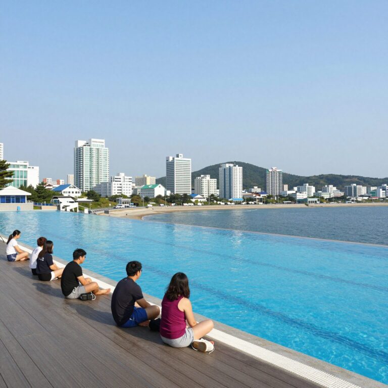 인천 수영장 펜션 영흥도 하와이비치 인피니티풀 전경