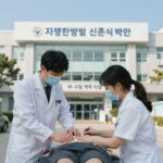 자생한방병원 신준식 박사와 병원 전경, 비수술 척추 치료의 중심