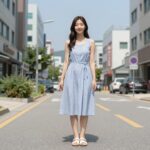 여름에 입기 좋은 저지 원피스 스타일링 예시