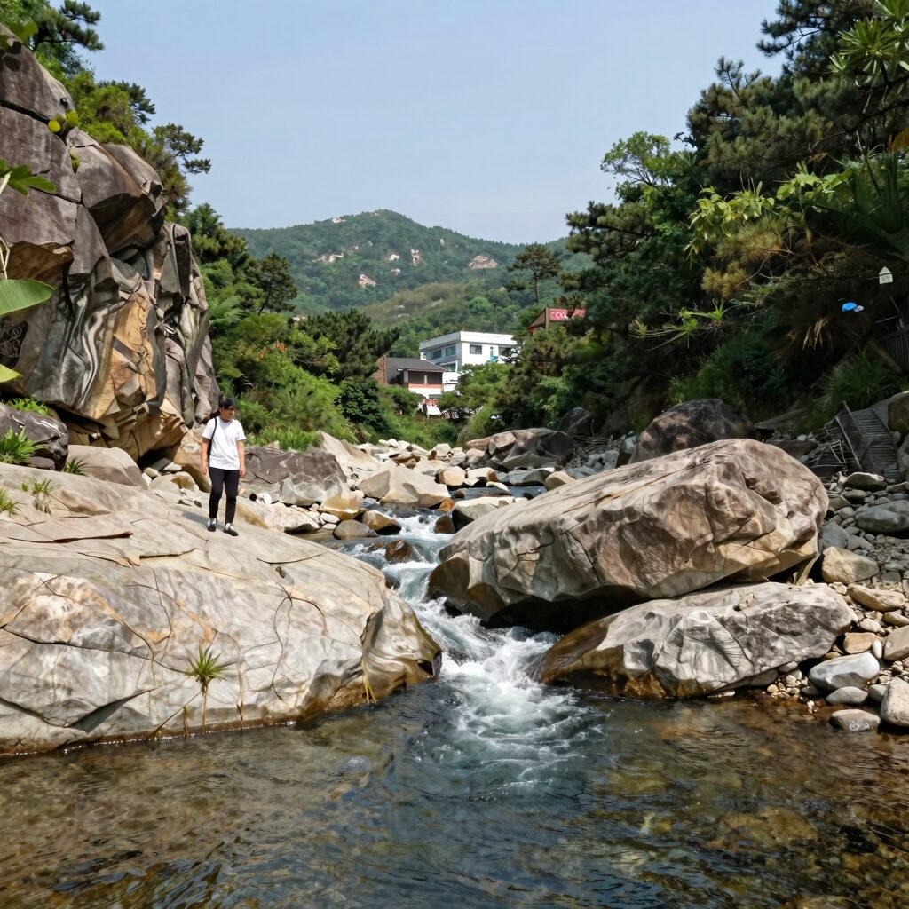 진안 운일암반일암 계곡의 맑은 물과 웅장한 바위 전경