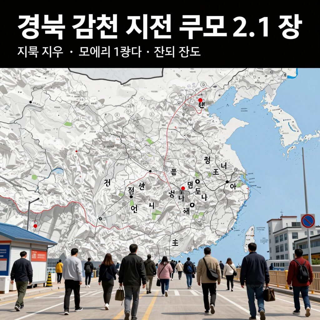 경북 김천 지진 규모 2.1 발생 위치 지도와 진도 정보